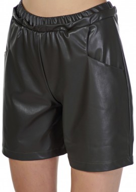 Kendal + Kylie - Σορτς Kendal + Kylie Vegan Leather KKW352102-BLACK Γυναικείο