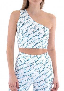 Kendal + Kylie - Top Kendal + Kylie K&K W Logo Allover One Shoulder KKW3611631-WHITE PETROL Γυναικείο