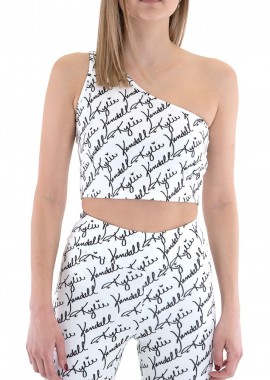 Kendal + Kylie - Top Kendal + Kylie K&K W Logo Allover One Shoulder KKW3611631-WHITE BLACK Γυναικείο