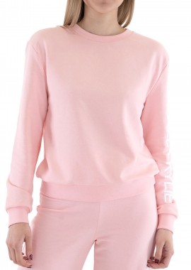 Kendal + Kylie - Μπλούζα Μακρυμάνικη Kendal + Kylie Vertical Logo College Sweatshirt KKW3611663-LIGHT PINK Γυναικείο