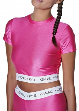 Kendal + Kylie - Top Kendal + Kylie Waist Logo Shinny Cropped KKW3611671-FUCSHIA Γυναικείο