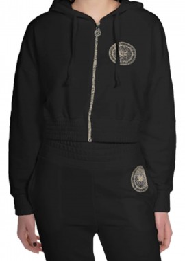 Kendal + Kylie - Ζακέτα Kendal + Kylie Art Patched Zipper Hoody KKW3711605-BLACK Γυναικείο
