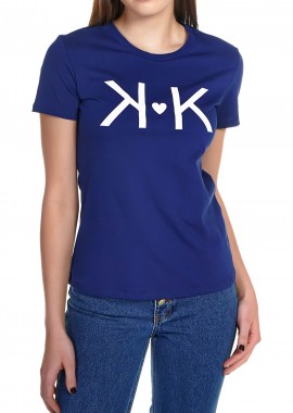 Kendal + Kylie - Μπλούζα Κοντομάνικη Kendal + Kylie Classic Heart KKW3711608-LAZULI BLUE Γυναικείο