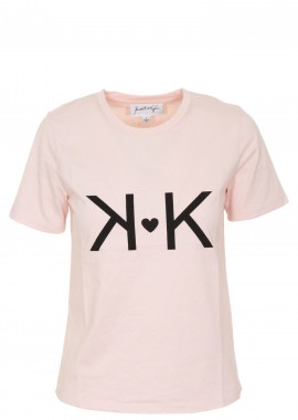 Kendal + Kylie - Μπλούζα Κοντομάνικη Kendal + Kylie Longfit Oversized Heart KKW3711627-SOFT PINK Γυναικείο