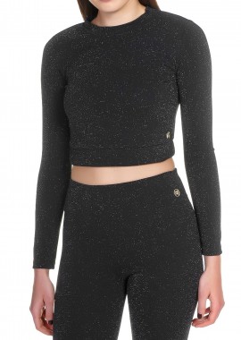 Kendal + Kylie - Top Kendal + Kylie Lurex Cropped KKW3711631-BLACK Γυναικείο