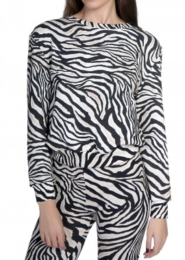 Kendal + Kylie - Μπλούζα Μακρυμάνικη Kendal + Kylie Zebra Print College KKW3711661-ZEBRA PRINT Γυναικείο