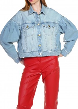 Kendal + Kylie - Μπουφάν Kendal + Kylie Balloon Cropped Denim KKW3716106-DARK WASH Γυναικείο