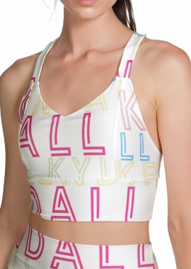 Kendal + Kylie - Top Kendal + Kylie Crossed Back Sports KKW3811614-COLOR LOGO PRINT Γυναικείο