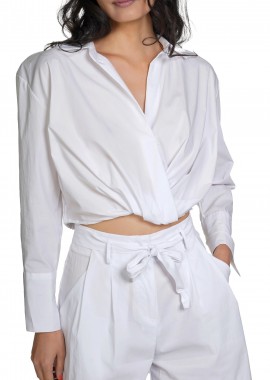 Kendal + Kylie - Πουκάμισο Μακρυμάνικο Kendal + Kylie Cropped V Neck KKW3814105-W38108 Γυναικείο