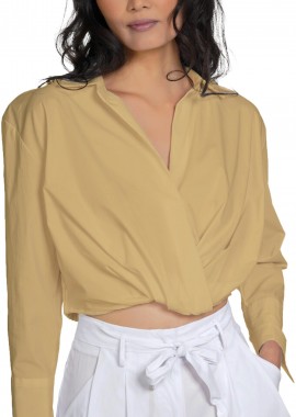 Kendal + Kylie - Πουκάμισο Μακρυμάνικο Kendal + Kylie Cropped V Neck KKW3814105-W38110 Γυναικείο