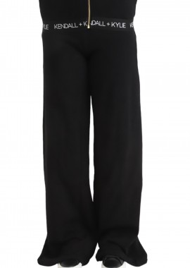 Kendal + Kylie - Παντελόνι Υφασμάτινο Kendal + Kylie Logo Waist High Rise Flare Sweat KKW3911721-BLACK Γυναικείο