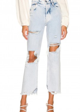 Free People - Παντελόνι Jean Free People Tapered baggy Boyfriend OB1299887-PURPLE ROCK Γυναικείο