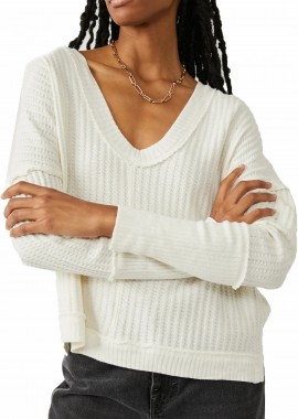 Free People - Πουλόβερ Free People New Magic Thermal OB1547875-1103-BONE Γυναικείο