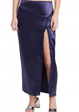 Free People - Φούστα Free People Dakota Satin Midi OB1621441-Navy Γυναικείο