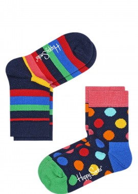 Happy Socks - Κάλτσες Happy Socks 2-pack Stripe KSTR02-6002-1000 Unisex Παιδικό