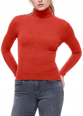 Only - Μπλούζα Μακρυμάνικη Only Onlkarol Rollneck 15165075-Tigerlily Γυναικείο