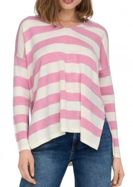 Only - Μπλούζα Μακρυμάνικη Only Onlamalia V Neck 15219642-Cloud Dancer - Pirouette Γυναικείο