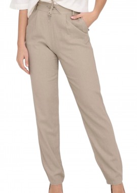 Only - Παντελόνι Υφασμάτινο Only Onlcaro-Poptrash Easy Linen 15278710-Oxford Tan Γυναικείο
