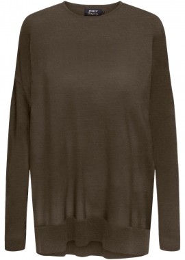 Only - Μπλούζα Μακρυμάνικη Only Onlibi Loose O-Neck 15294434-Chestnut Γυναικείο