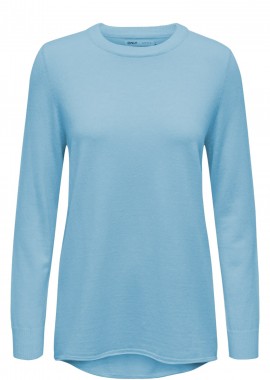 Only - Μπλούζα Μακρυμάνικη Only Onlibi Long Higlow 15311012-French Blue - Melange Γυναικείο