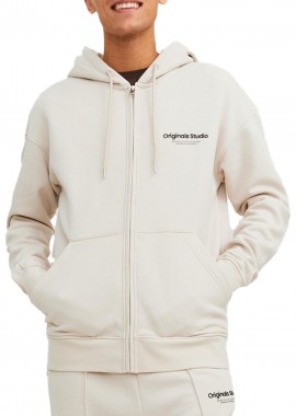 Jack & Jones - Ζακέτα Jack & Jones Jorvesterbro Hood 12241691-Moonbeam Ανδρικό