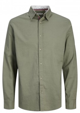 Jack & Jones - Πουκάμισο Μακρυμάνικο Jack & Jones Jjpierre Slub Detail 12270088-Agave Green Ανδρικό