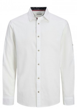 Jack & Jones - Πουκάμισο Μακρυμάνικο Jack & Jones Jjpierre Slub Detail 12270088-WHITE Ανδρικό