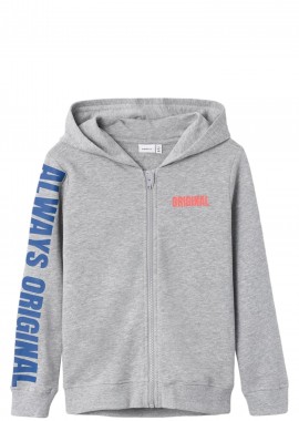 Name It - Ζακέτα Name It Lucas Sweat 13220451-Grey Melange Αγόρι
