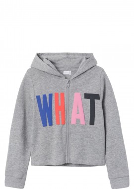 Name It - Ζακέτα Name It Layla Short Sweat 13220481-Grey Melange Κορίτσι