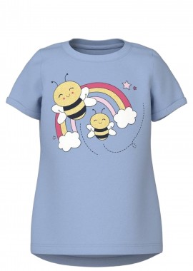 Name It - Μπλούζα Κοντομάνικη Name It Nmfvix 13228145-Chambray Blue-Bees Κορίτσι