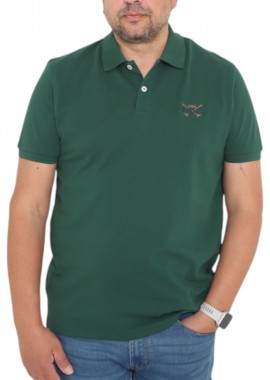 USA POLO CLUB - Μπλούζα Polo USA POLO CLUB Sleeve Polo-Shirt 1002-GREEN Ανδρικό