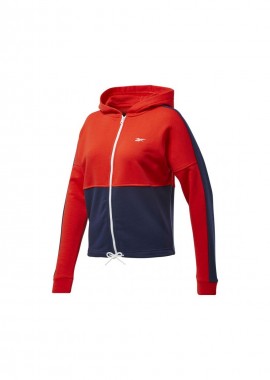 Reebok - Reebok Training Essentials Γυναικεία Φούτερ Ζακέτα με Κουκούλα Instinct Red FT0901