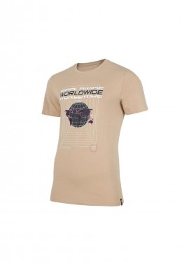 4f - 4F Ανδρικό T-shirt Μπεζ με Στάμπα H4Z22-TSM029-82S