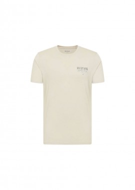 Mustang - Mustang Ανδρικό T-shirt Κοντομάνικο Μπεζ 1013523 2081