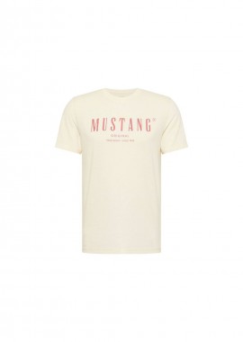 Mustang - Mustang Ανδρικό T-shirt Κοντομάνικο Μπεζ 1013802-8001