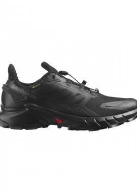Salomon - Salomon Supercross 4 GTX L41731600 Ανδρικά Αθλητικά Παπούτσια Trail Running Μαύρα Αδιάβροχα με Μεμβράνη Gore-Tex