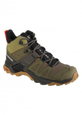 Salomon - Salomon X Ultra 4 Mid GTX L41739800 Ανδρικά Ορειβατικά Μποτάκια Αδιάβροχα με Μεμβράνη Gore-Tex Deep Lichen Green / Peat / Kelp