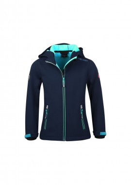 Trollkids - TrollKids Girls Trollfjord Jacket navymint softshell jacket for girls 175132