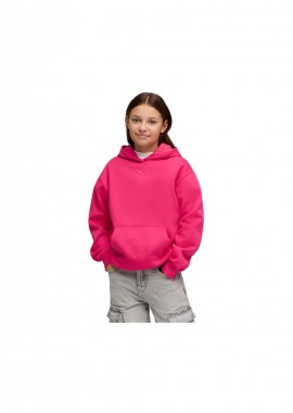 Puma - Puma ESS Centered Cat Logo Relaxed Hoodie for Kids Fuchsia 692973 59