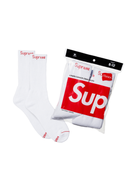 Supreme - Supreme x Hanes Crew Socks 4 Pack 'White' 99HAA26WHITE MBS