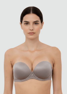 LORMAR - Στράπλες Push-Up με διπλή ενίσχυση | Extra Double ΜΠΕΖ ΣΚΟΥΡΟ