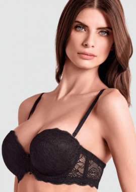 LORMAR - Στράπλες Super Push-Up | Extra Pizzo ΜΑΥΡΟ