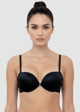 LORMAR - Σουτιέν Super Push-Up με διπλή ενίσχυση | Reggiseno ΜΑΥΡΟ