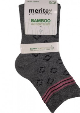 MERITEX - Γυναικεία κάλτσα ημίκοντη bamboo | 3106 ΓΚΡΙ