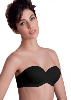 LEILIEVE - Σουτιέν στράπλες με επένδυση | Elegance 6004 Leilieve ΜΑΥΡΟ