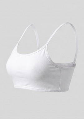 Noobass - Noobass Elasticated Hem Bustier Thin Strap - 001 - Λευκό