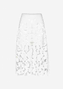 Cutcuutur - Midi A-Line Skirt in White