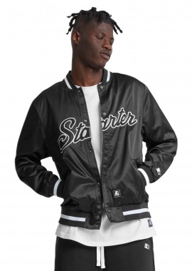 Starter - Starter Satin College Jacket Starter ST380-00007 Black