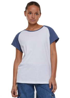 Urban Classics - Ladies Contrast Raglan Tee Urban Classics TB1913-12890 White/Vintageblue
