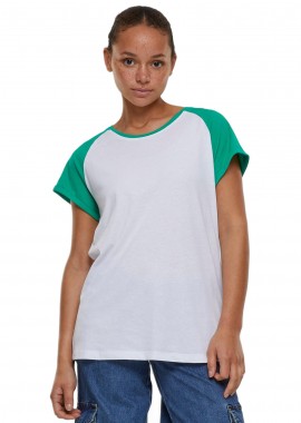 Urban Classics - Ladies Contrast Raglan Tee Urban Classics TB1913-12891 White/Ferngreen